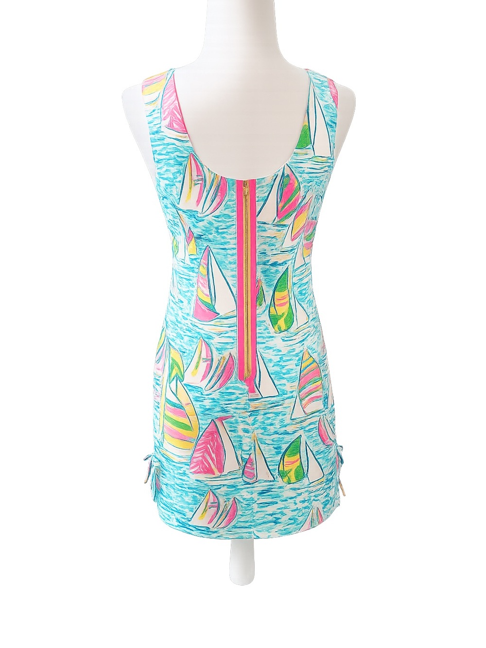 Lilly Pulitzer Sailboat Print Shift Dress Size 0 Nautical Resort Cotton Dress - Picture 4 of 9